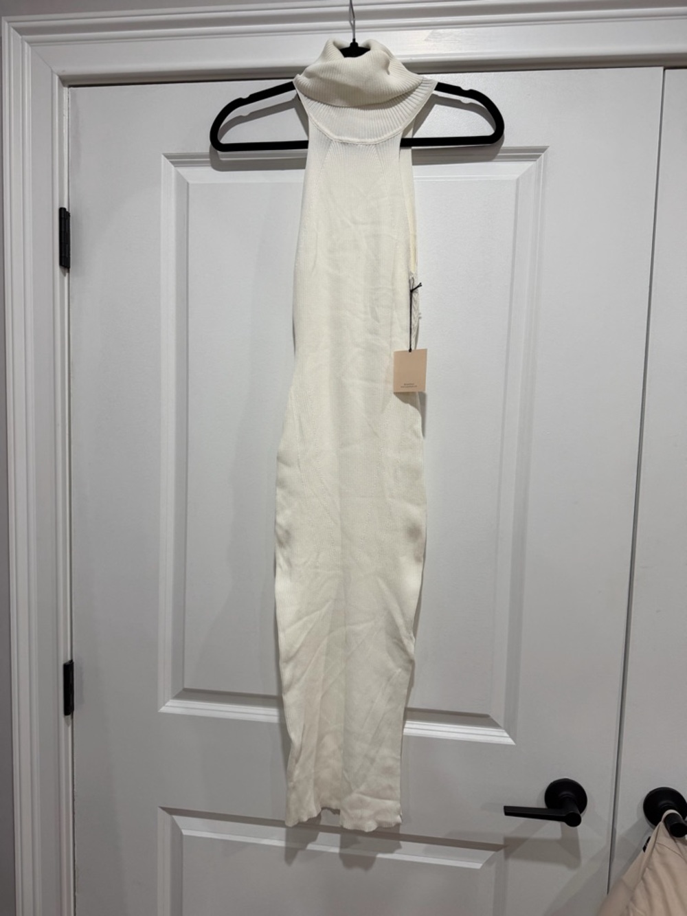 superdown One-Shoulder Turtleneck Midi Dress in Ivory